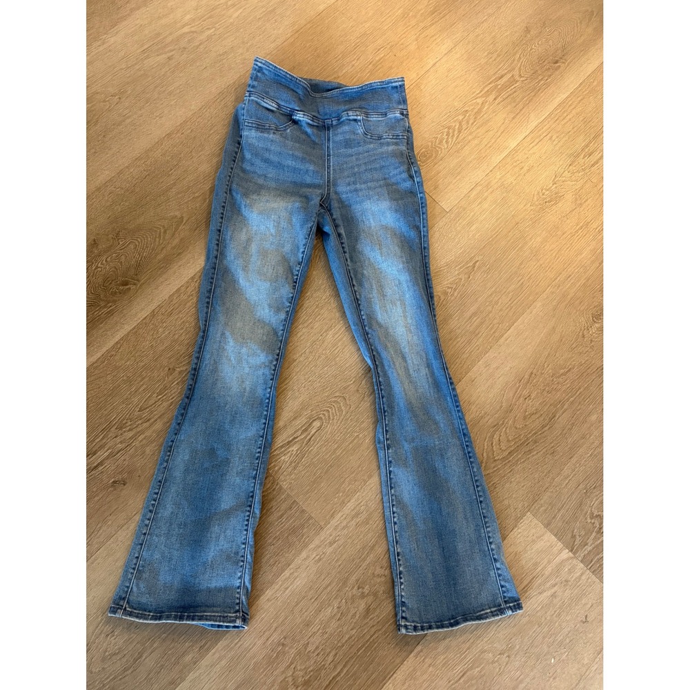 American Eagle Real Good High Rise Flare Pull On Jeans XS Short Medium Wash